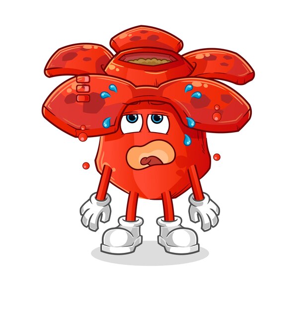 Rafflesia arnoldii vector de dibujos animados de mascota de batería baja
