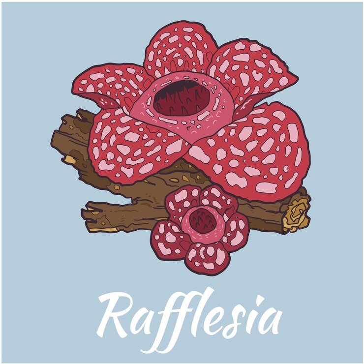 Rafflesia Flor Vector Ilustración Coloreada