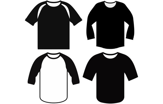 Raglan de manga larga con sudadera de color blanco y negro en general de moda técnica plana