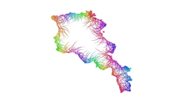 Rainbow Armenia A Colorful Outline of the Country