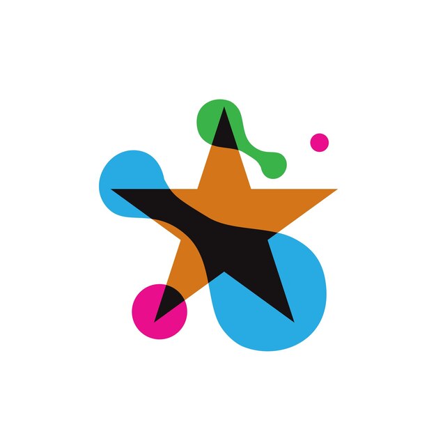 Vector rainbow bubble cell star fun kid educación diseño de logotipo