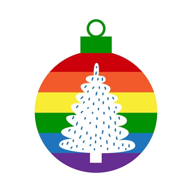 Rainbow LGBT navidad invierno año nuevo bola chuchería decoración para árbol.