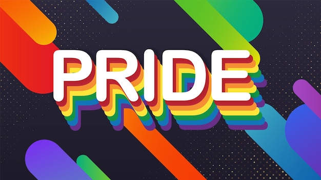 Rainbow PRIDE banner con fondo abstracto