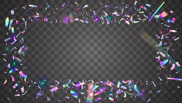 Vector rainbow tinsel fantasy foil elemento de metal disco prismatic gra