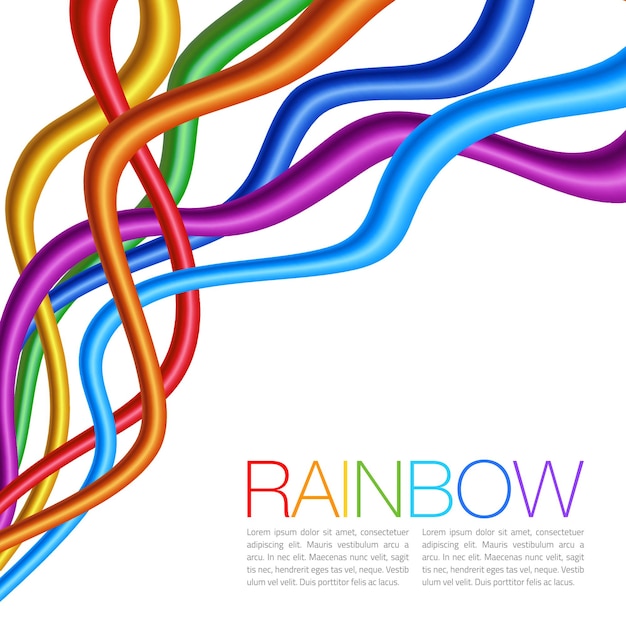 Rainbow twisted bright vibrant mercancías vector ilustración