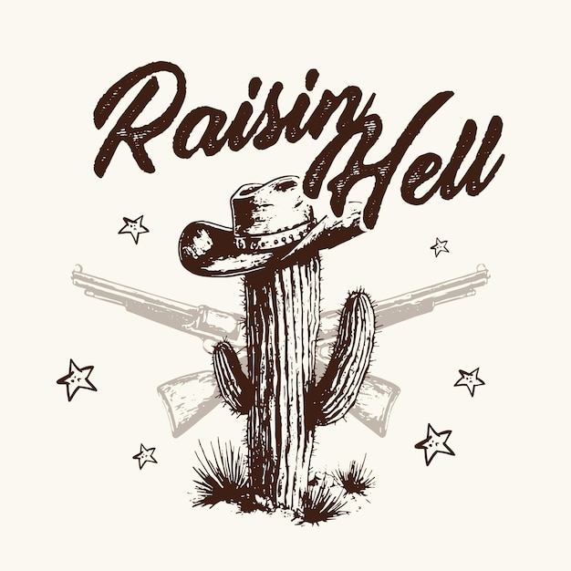 Raisin Hell Retro Vintage Diseño de Arte para Tees Gráficos