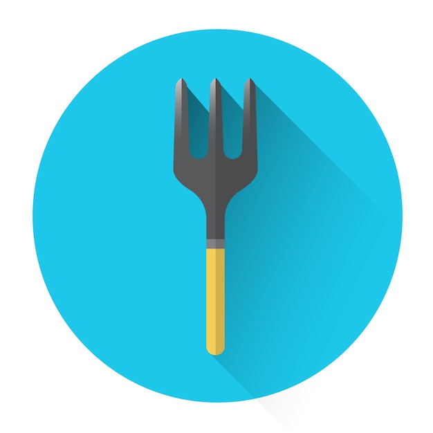 Rake farming icon flat vector illustration