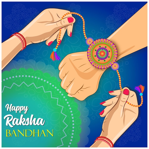 Vector raksha bandhan atar rakhi a mano por hermana