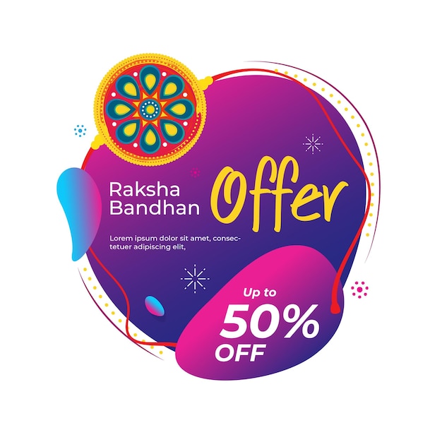 Raksha Bandhan ofrece ilustración de vector de diseño de banner