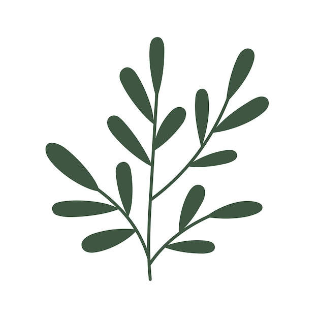 rama de árbol abstracta con hojas rama de palma de moda icono vectorial diseño plano