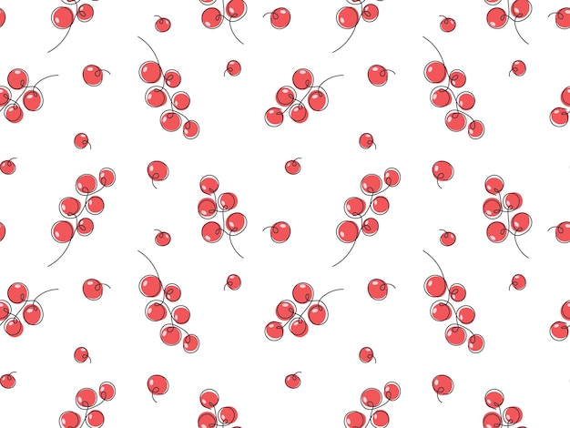 rama de bayas de grosella roja patrón sin costuras resumen bayas de jardín de verano frutas saludables alimentos