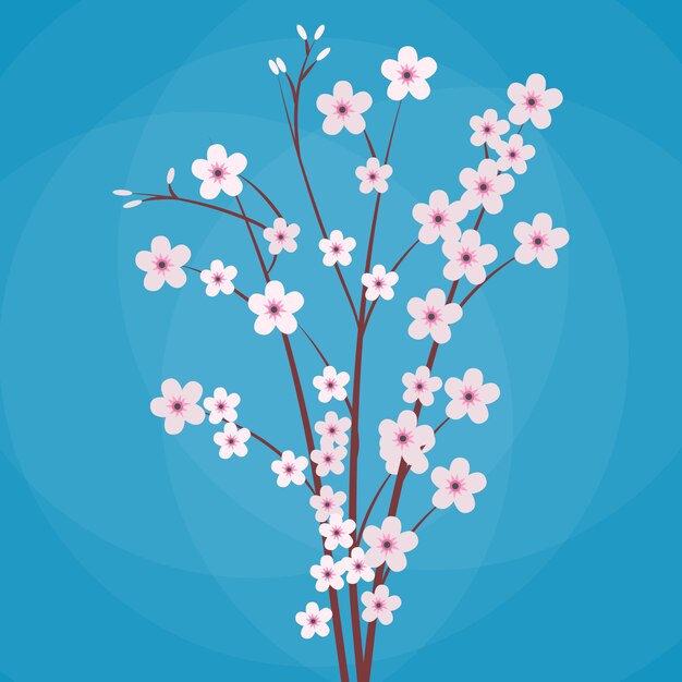 Vector rama de cerezo sakura japón