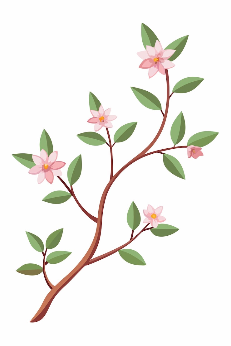Vector rama de estatiza con flores coloridas sobre un fondo blanco brillante para la naturaleza y el arte floral