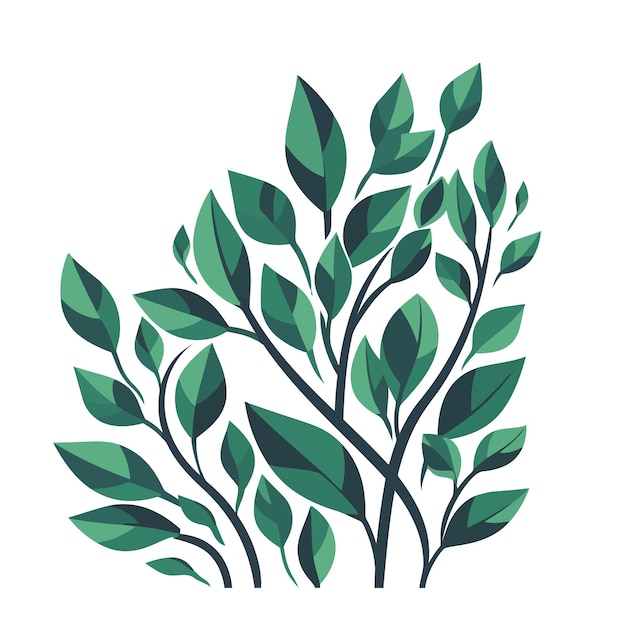 Rama con hojas verdes Imagen de la rama Concepto de ecología Ilustración vectorial