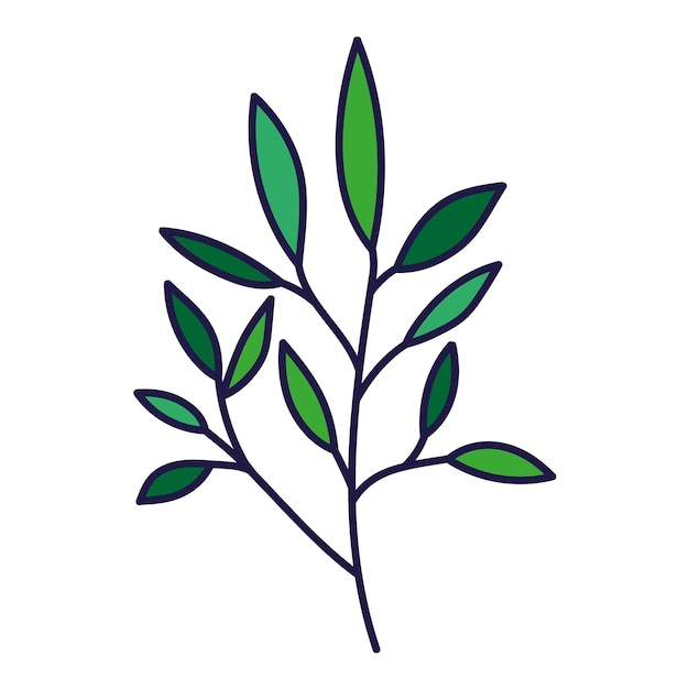 Vector rama con icono de ecología de hojas