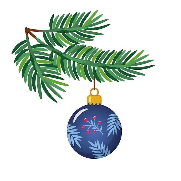 Rama navideña con bola navideña colgante Adorno moderno Decoración para árbol de Navidad