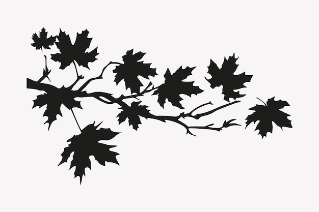 La rama de silueta deja la naturaleza arte