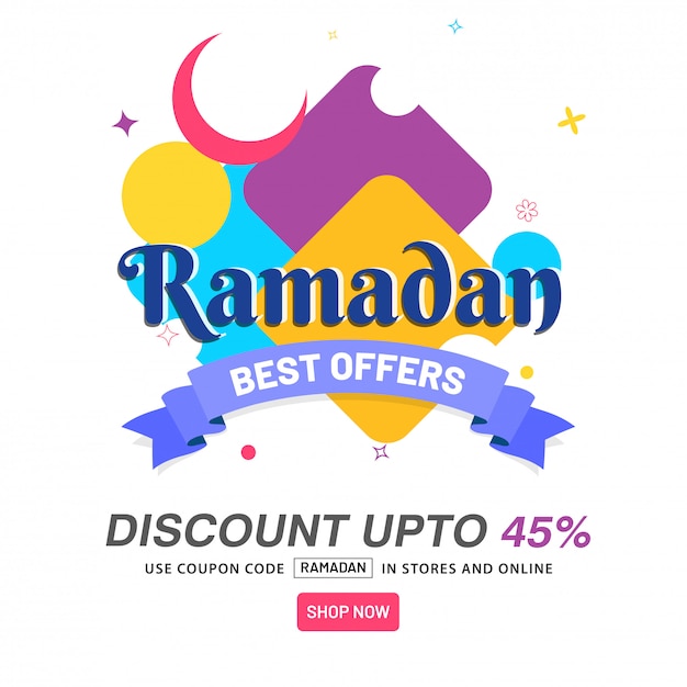 Vector ramadán best offers banner design