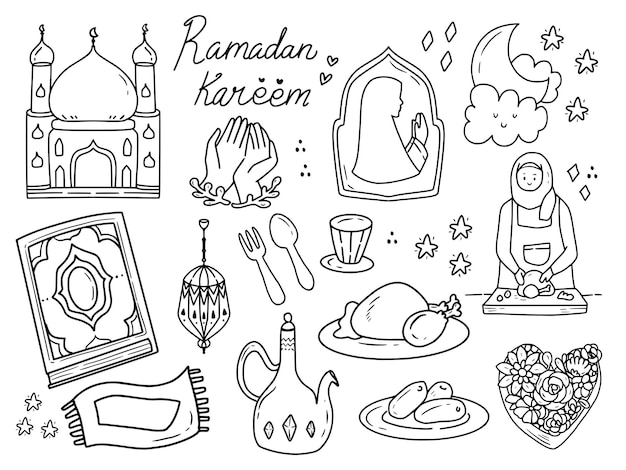 Vector ramadán doodle arte islámico de la ilustración