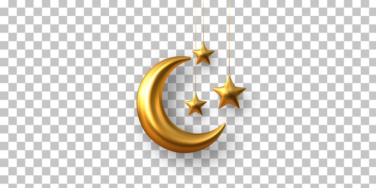 Ramadán y Eid Media Luna y las Estrellas Oro 3D