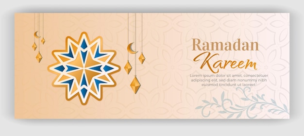 Ramadan eid moon con decoración islámica árabe