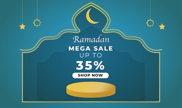 Ramadán fondo podio mega venta vector ilustración