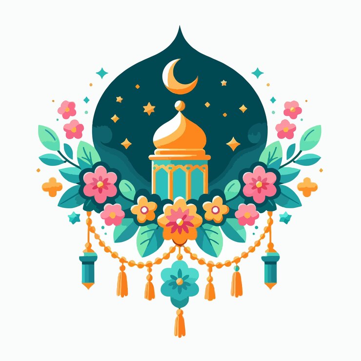 Ramadán guirlanda pegatina miniatura de la tarjeta de invitación