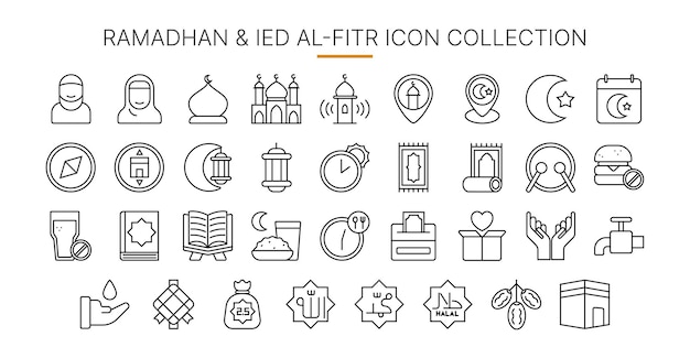 Ramadan Icon Pack adecuado para sitios web o aplicaciones icono propósito póster o redes sociales