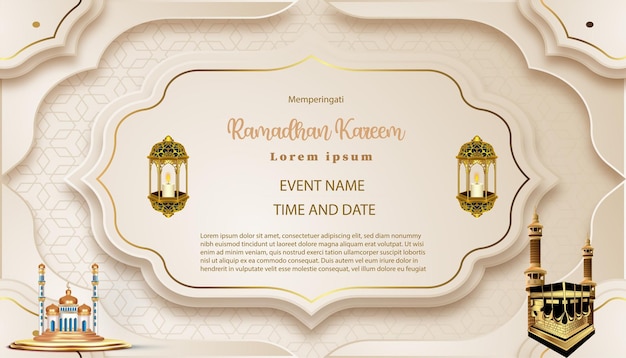 RAMADAN IFTAR DECORACIÓN VECTOR GRÁFICO 3D RESPLANDOR REALISTA