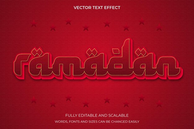 Ramadan kareem 3d efecto de texto editable