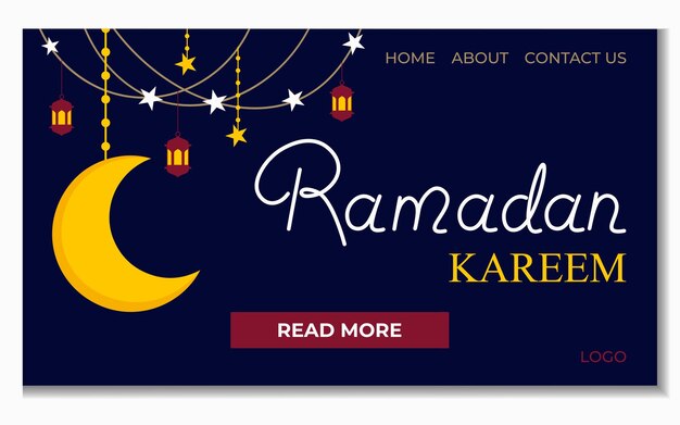 Ramadán Kareem Aterrizaje de lujo con letras Árabe Islam Celebración Concepto Vector Ilustración