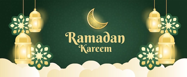 Ramadán kareem banner horizontal