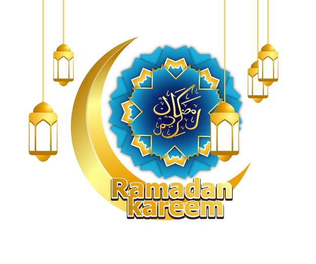 Ramadán kareem con caligrafía árabe.