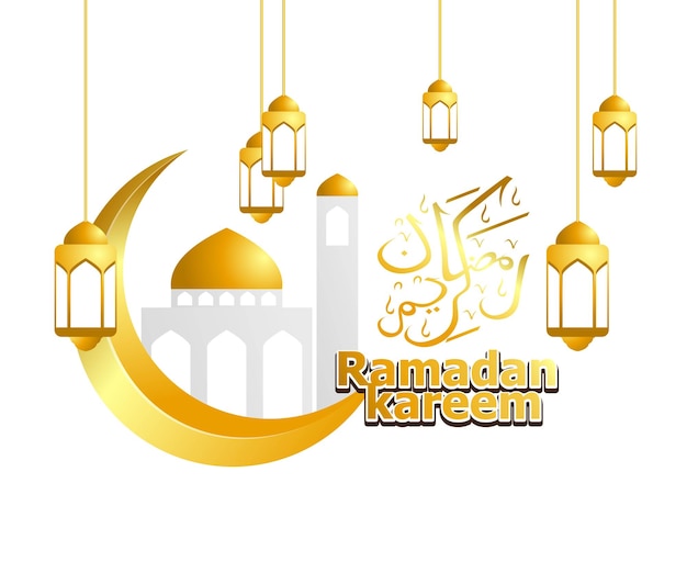 Ramadán kareem con caligrafía árabe