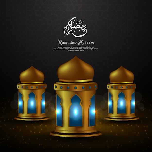 Ramadán kareem con caligrafía árabe.