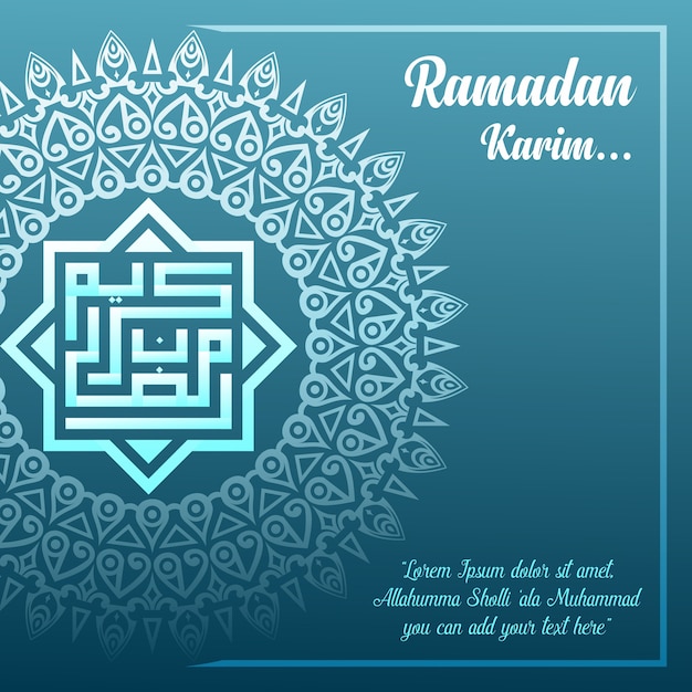 Ramadan kareem cartel tarjeta mandala ornamento