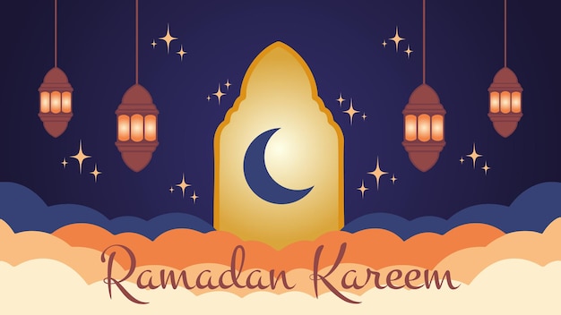 RAMADAN KAREEM CON CIELO NOCTURNO ESTRELLADO