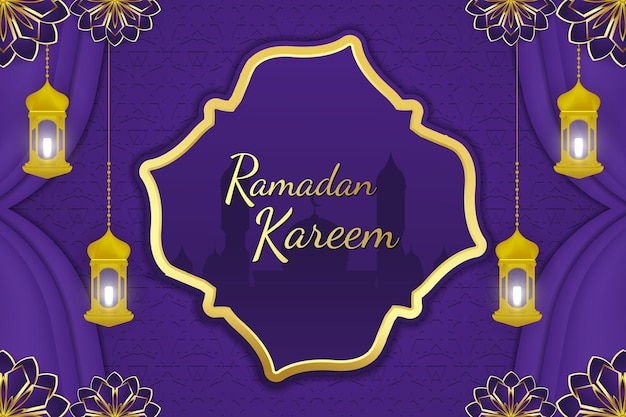 Ramadán Kareem color púrpura elegante fondo islámico