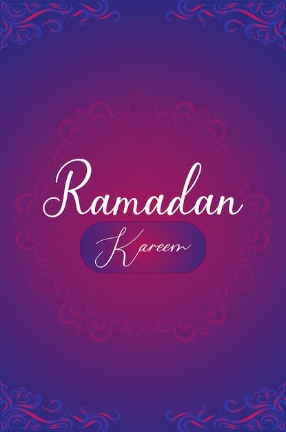 Ramadan Kareem color púrpura y rosa lujo fondo ornamental