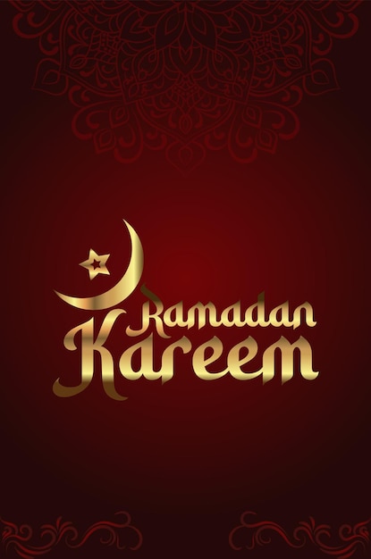 Ramadan Kareem color rojo oscuro lujo fondo ornamental