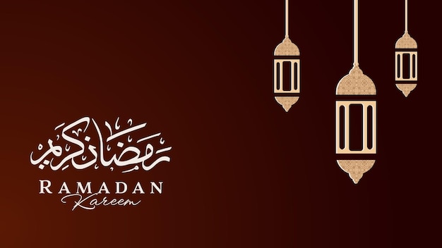 Ramadan Kareem diseña plantilla de fondo de saludo islámico