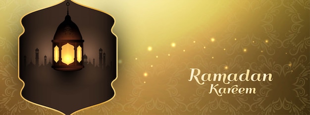 Ramadan Kareem diseño de banner decorativo.