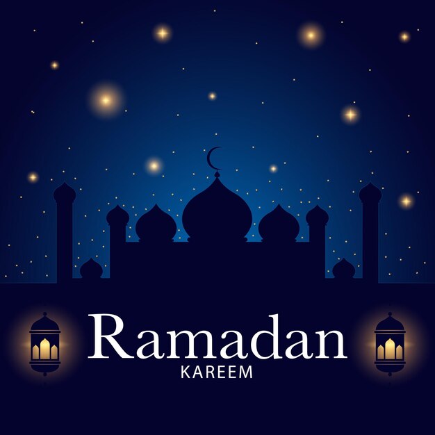 ramadan kareem Diseño de fondo Tarjeta de felicitación Banner Cartel Ilustración vectorial