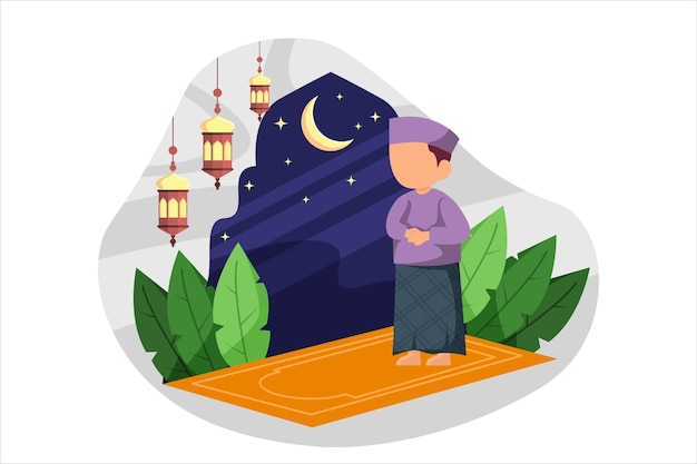 Ramadan kareem diseño de ilustraciones planas