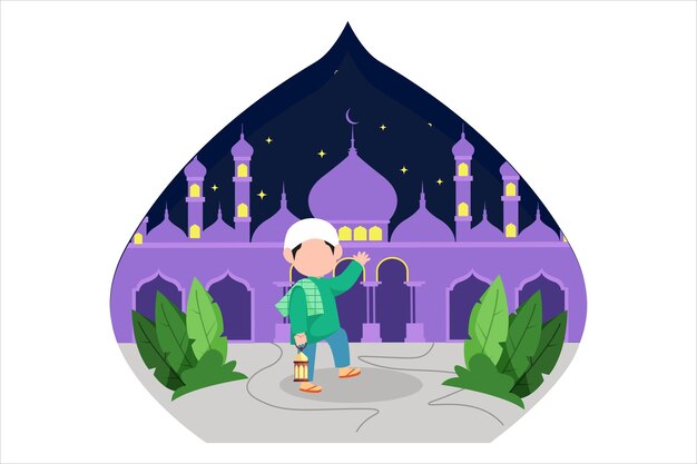 Ramadan Kareem Diseño de ilustraciones planas