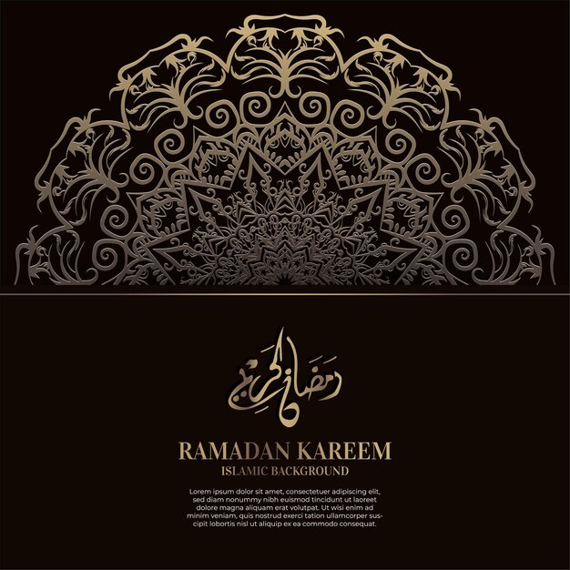 Ramadán kareem. diseño islámico con caligrafía árabe y mandala de adorno.