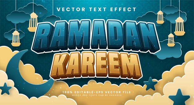 Ramadán kareem efecto de texto editable adecuado para eventos de ramadán