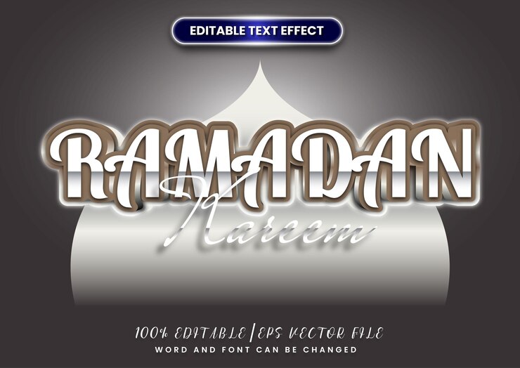 Vector ramadan kareem efecto de texto del título editable puede ser cambiado diseño de plantilla de folleto de póster