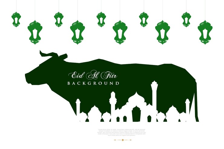 Ramadán kareem eidal fitr plantilla de póster con letras de adorno y diseño de fondo de vector de mezquita
