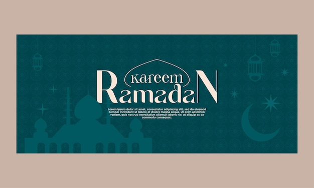 Ramadán kareem estandarte tema islámico fondo deseos plantilla de póster